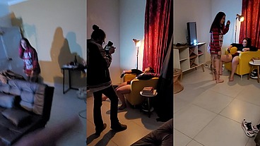 Bastidores da gravação de Halloween com Mila Spook