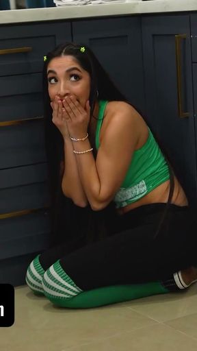 Mischievous Little Babe Madison Is Celebrating St. Patrick's Day With Her Boyfriend - TeamSkeet   Clip 1