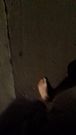 Hippie pee (sidewalk, behind a street dancing)