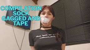 Compilation: sock gagged and tape feitsh with bondage and some feet play