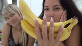 We swallow huge chunks of banana Ab