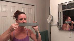 Wrap Around Tape Gag Hair Brush & Play - WMV