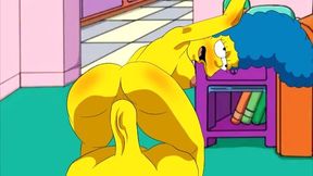 Car Toon - Marge Fucks Hard While Moaning, The Simpsons Parody