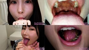 Kana Yura - Showing inside cute girl&#039;s mouth, chewing gummy candys, sucking fingers, licking and sucking human doll, and chewing dried sardines - MOV