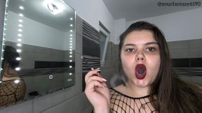 Sexy Smoker in Fishnets