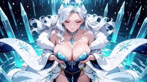 Silver-Haired Ice Mage in a Crystal Hall! Casting magic while looking effortlessly cold, yet her lips are trembling.