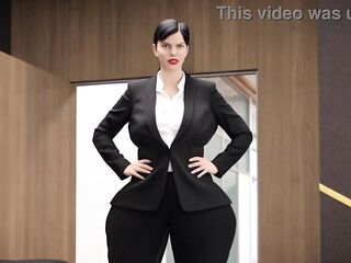 Lesbo Employee suggests her ebony boss her large PAWG booty for a specific favour