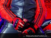 MOTORCYCLE LEATHER JERK OFF