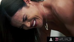 Dark-haired Alyssa Reece gets anal and face fucked at the office