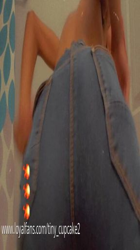 Jean shorts tease