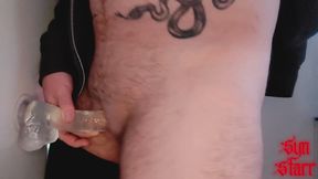 FTM clear dildo frotting and riding fun