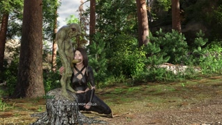 creepy monster impregnates redhead virgin girl with big cock