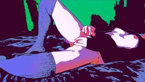 Trans Anime Transwomen plays with her Amazing Body