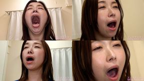 Tsubaki Kato - CLOSE-UP of Japanese cute girl YAWNING yawn-16