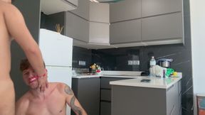 Kitchen Floor Has Been Used by Topless Psychic Ass to Ride Mattia Price Cock