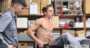 Sexy jock busted stealing and screwed by security officers