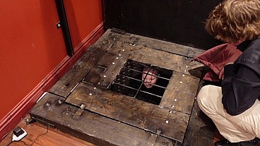 Straightjacketed in a very secure underground box! I was very keen as usual, and a bit giggly, and Sinister had some fun manh...