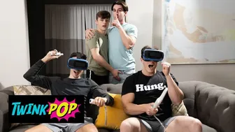 Jake Preston pounds Caleb Manning bareback in wild positions before cumming in his mouth