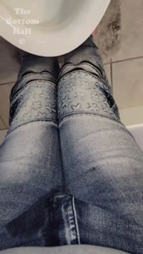 Trying to make it to the toilet before losing control and soaking my favorite skinny jeans POV