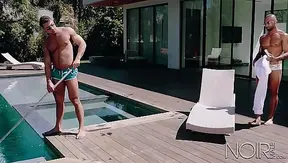 Massive-Cock Domination: Black Stallion Claims Hung Latino Poolside – Steamy Gay Encounter