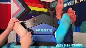 Skinny amateur Chase laughs while tickle tormented by Matt