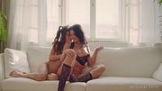 SENSUAL.LOVE Horny lesbian couple Eva Generosi and Lily Bella licking and rubbing each other's pussy