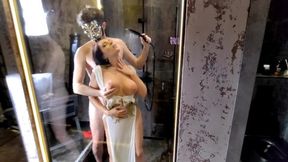 Amateur babe in wet clothes gets doggy style fucked