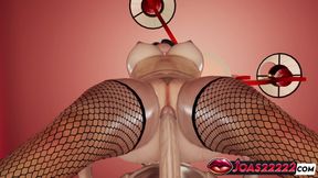 Perfect Goth Roxy 3D Hentai - Thighjob Black Lingerie, Standing Tied-Up Hard Fuck &amp; Creampie