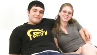 Skinny hottie with nerdy glasses gags on a BBC and gets fucked rough