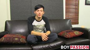 Solo twink stroking and pulling his cock for the camera