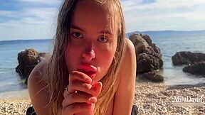 Babe Gets Fucked And Creampied On The Beach - Mira David 17 Min