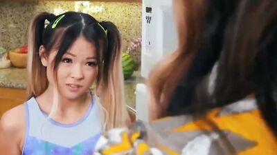 THICK BLACK CHICK DOMS TINY ASIAN CHICK