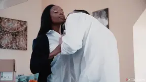 Stunning Lola Marie swallows and rides thick cock in kitchen