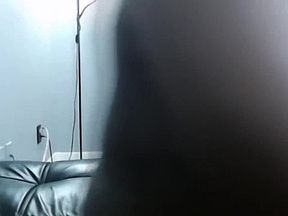 Friendly ebony dark chocolate factory clapping her booty