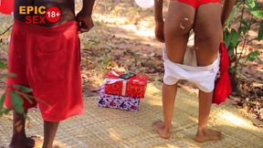 Christmas village sex - don't tell stepmum I fucked you outside