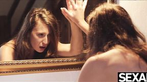 ”Watch her big natural tits bounce as they get covered in hot cum”