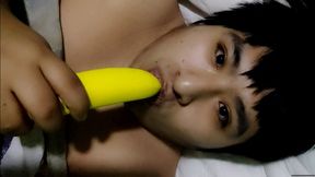 rich blowjob from a young gay to a rubber cock