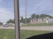 Detroit man pissing at a Smart bus stop in Warren Michigan