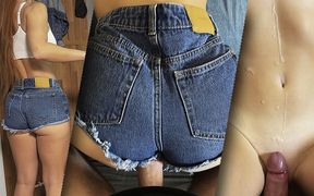 Redhead in Denim Shorts Met a Stranger on the Street and Brought Him Home