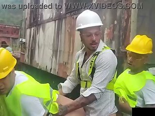 Workers had hot sex with the boss during their lunch break.