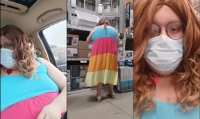 Sissy caught showing off his ass in public gagged and exposed