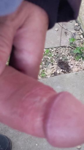 Big Uncut Cock Close up Outdoor Masturbation Wearing Denim Shorts - Rockardglans