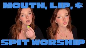 Mouth, Lip, and Spit Worship - Saliva Fetish Goddess Lipgloss Lips Tongue Face Captivating Eyes Eye Contact Verbal Humiliation