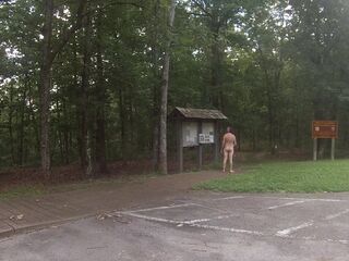 Checking out a public historic site while naked
