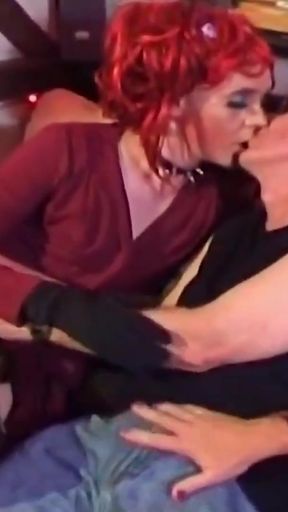 Memorable moment from "Pale redhead younger crossdresser sucking old mans cock"