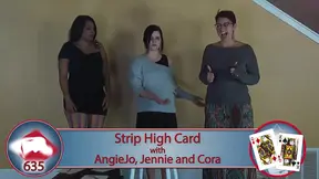 Amateur girlfriends get naughty in strip high card game