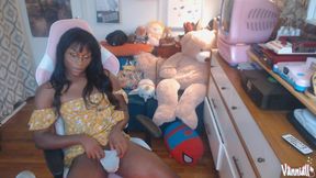 Ebony Trans Girl Next Door Vanniall Lifts Her Sundress to Masturbate Her Big Cock - Webcam Show with Self Facial Cumshot