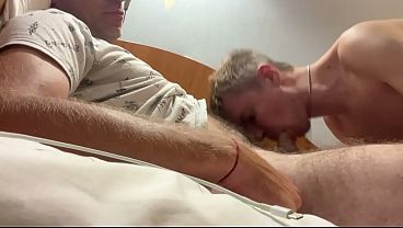 Suck each other with step daddy and cum in mouth