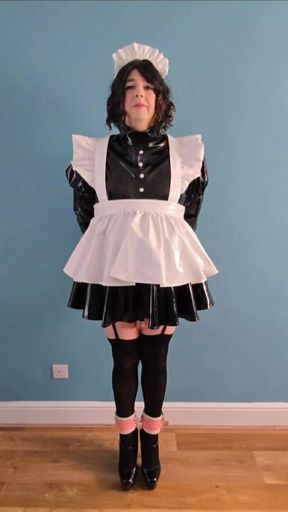 PVC Maid Chastity Humiliation