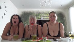 EAT YAWN SMOKE IN FRONT OF THE CAMERA Y